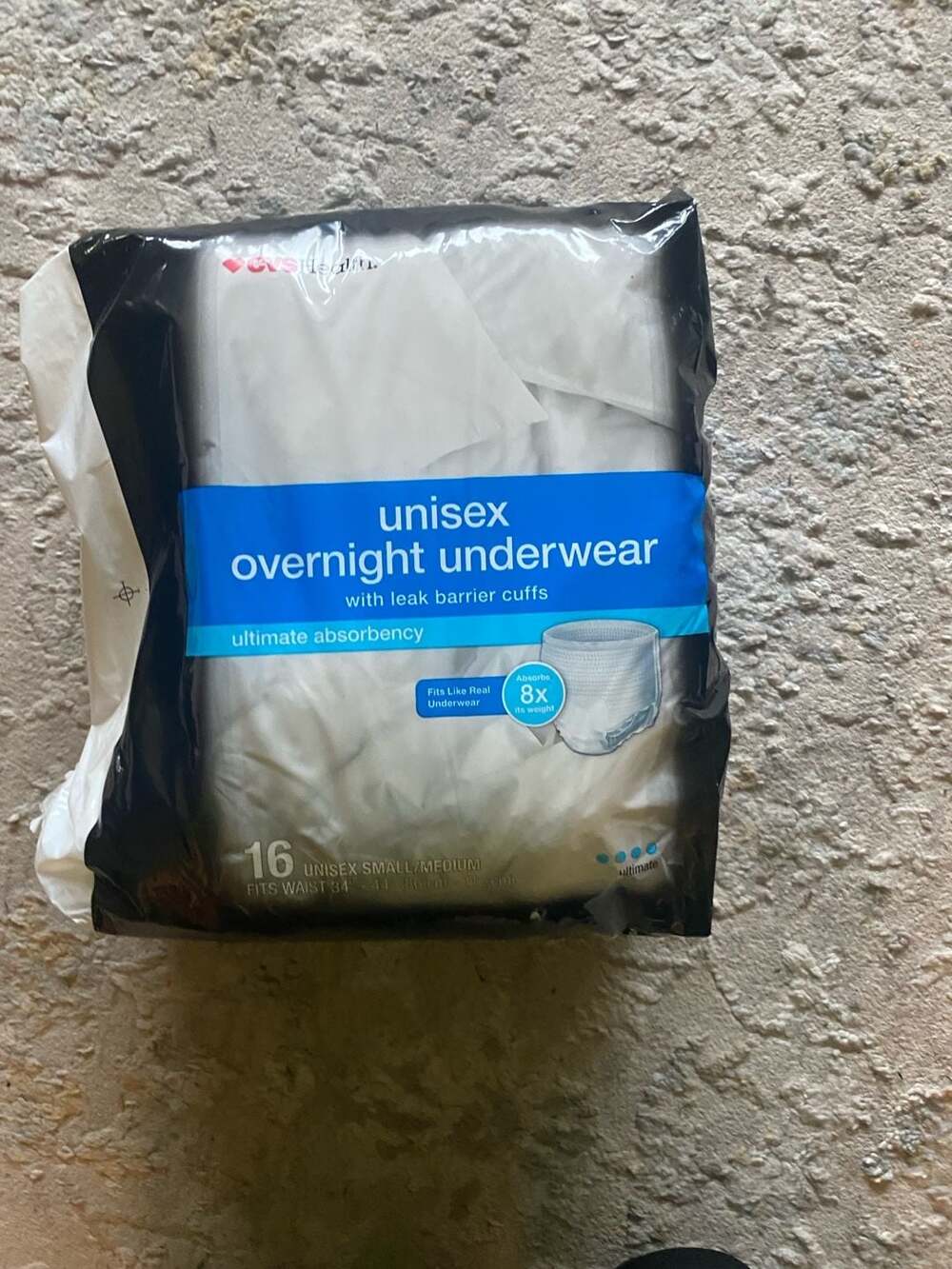 1 Pkg. Of 12 CVS Unisex Ultimate Absorbency Incontinence Underwear Extra Large